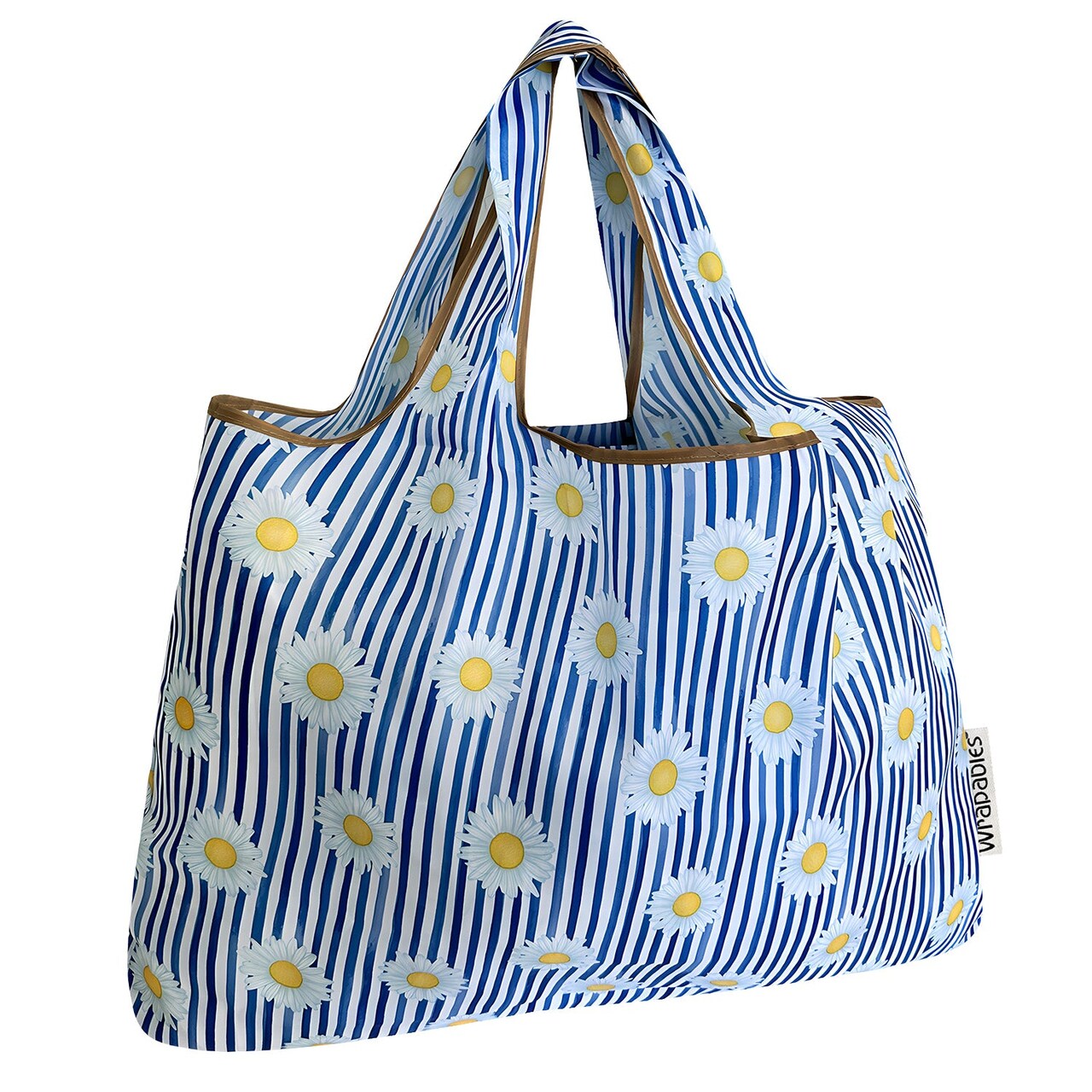 Wrapables Large Foldable Tote Nylon Reusable Grocery Bags, Sprig